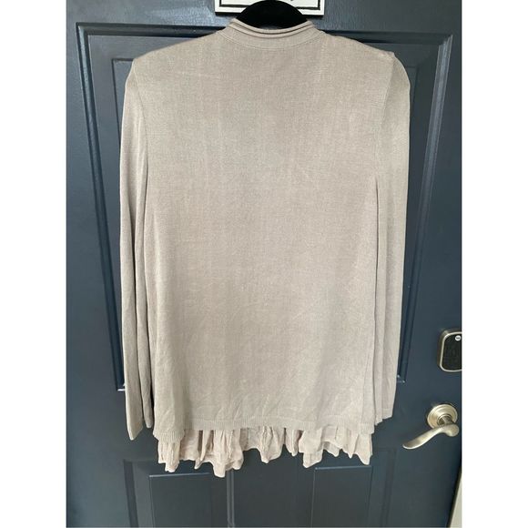 Chan Luu TAN Beaded Cardigan Sweater, Size Large, MSRP $248 - Picture 8 of 12